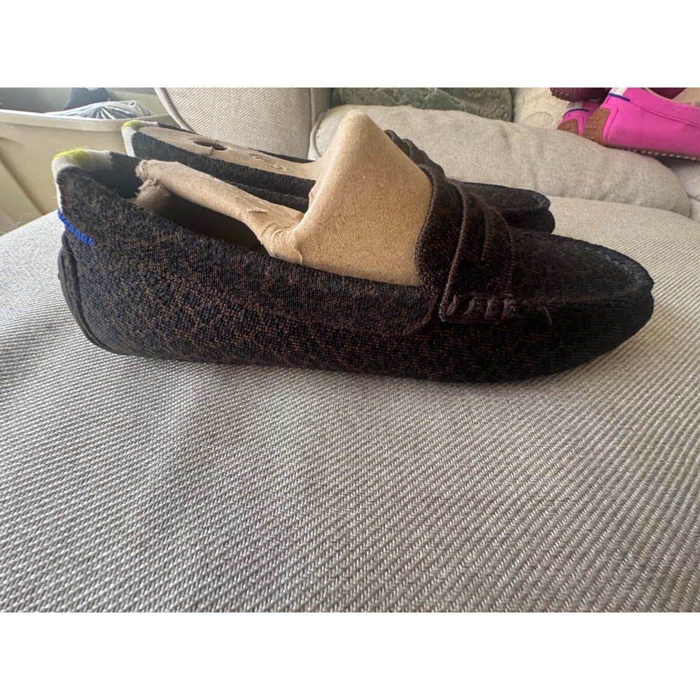 Rothy's The Driver Loafers Brown Leopard Print Knit Slip On Shoes Mens - Picture 4 of 6